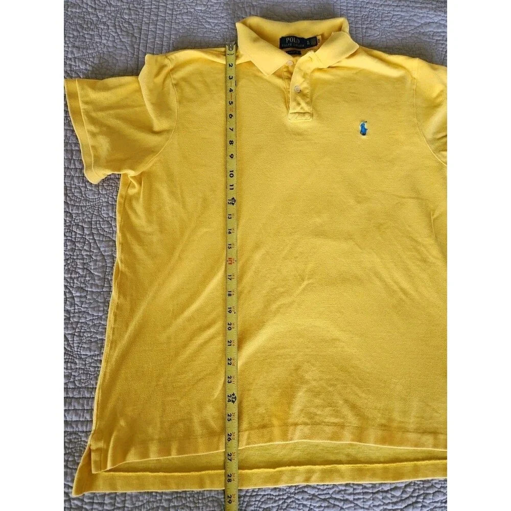 Polo Ralph Lauren Classic Fit Short Sleeve Shirt Size XL Bright Yellow Blue Pony